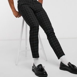 Asos Design Chic super skinny pants in black check
